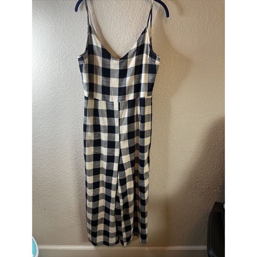 If By Sea Plaid Vintage Wide Leg Jumpsuit romper S pants lagenlook cottage
